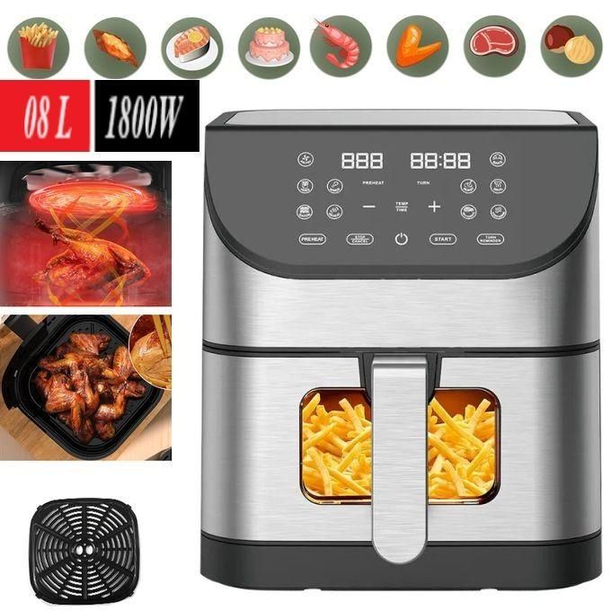 Multismart Friteuse sans Huile 08L XL- programmes-Ecran tactile LED 1800W -silver